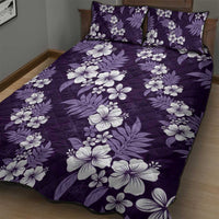 Hawaiian Hibiscus Tribal Floral Purple Quilt Bed Set Polynesian Tapa Pattern LT01 - Polynesian Pride