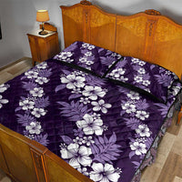 Hawaiian Hibiscus Tribal Floral Purple Quilt Bed Set Polynesian Tapa Pattern LT01 - Polynesian Pride