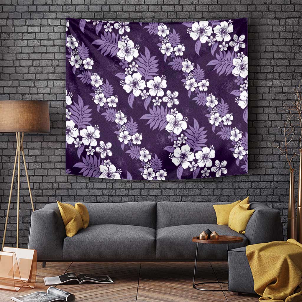 Hawaiian Hibiscus Tribal Floral Purple Tapestry Polynesian Tapa Pattern LT01 Purple - Polynesian Pride