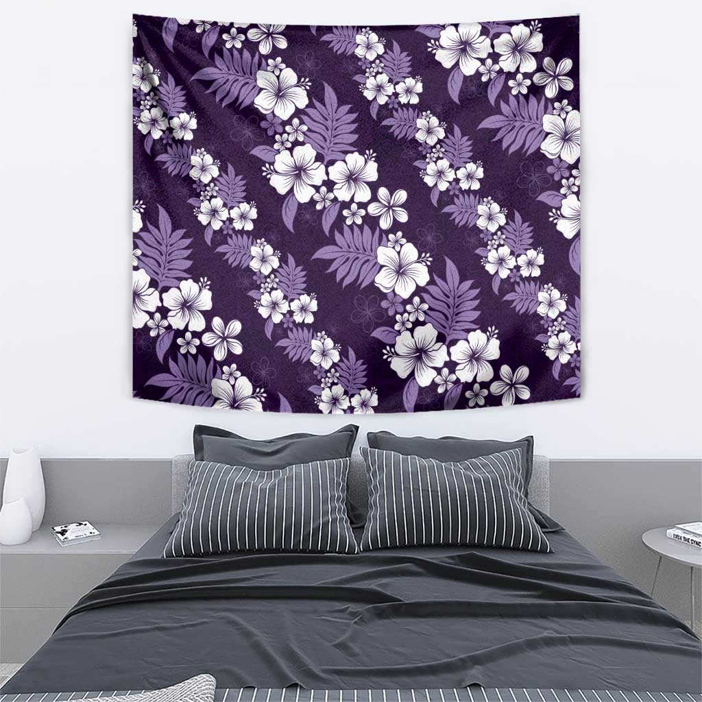 Hawaiian Hibiscus Tribal Floral Purple Tapestry Polynesian Tapa Pattern LT01 - Polynesian Pride