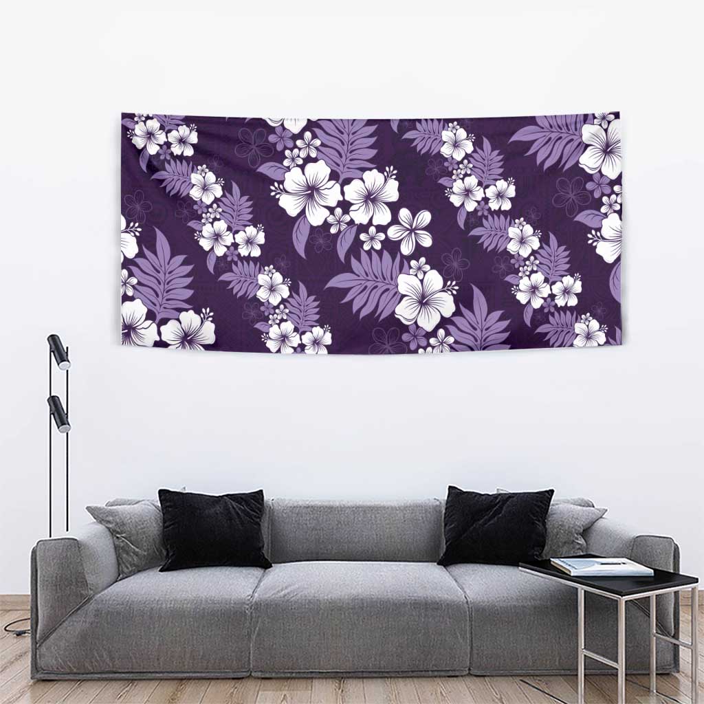 Hawaiian Hibiscus Tribal Floral Purple Tapestry Polynesian Tapa Pattern LT01 - Polynesian Pride