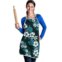 Hawaiian Hibiscus Tribal Floral Teal Apron Polynesian Tapa Pattern LT01 - Polynesian Pride