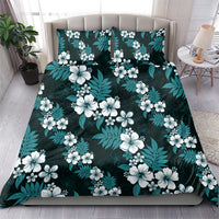 Hawaiian Hibiscus Tribal Floral Teal Bedding Set Polynesian Tapa Pattern LT01 - Polynesian Pride