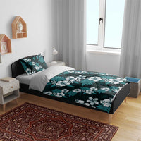 Hawaiian Hibiscus Tribal Floral Teal Bedding Set Polynesian Tapa Pattern LT01 - Polynesian Pride