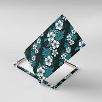 Hawaiian Hibiscus Tribal Floral Teal Canvas Wall Art Polynesian Tapa Pattern LT01 With Frame Teal - Polynesian Pride