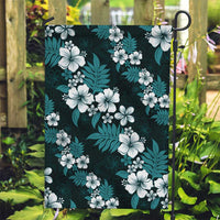 Hawaiian Hibiscus Tribal Floral Teal Garden Flag Polynesian Tapa Pattern LT01 Garden Flag Teal - Polynesian Pride