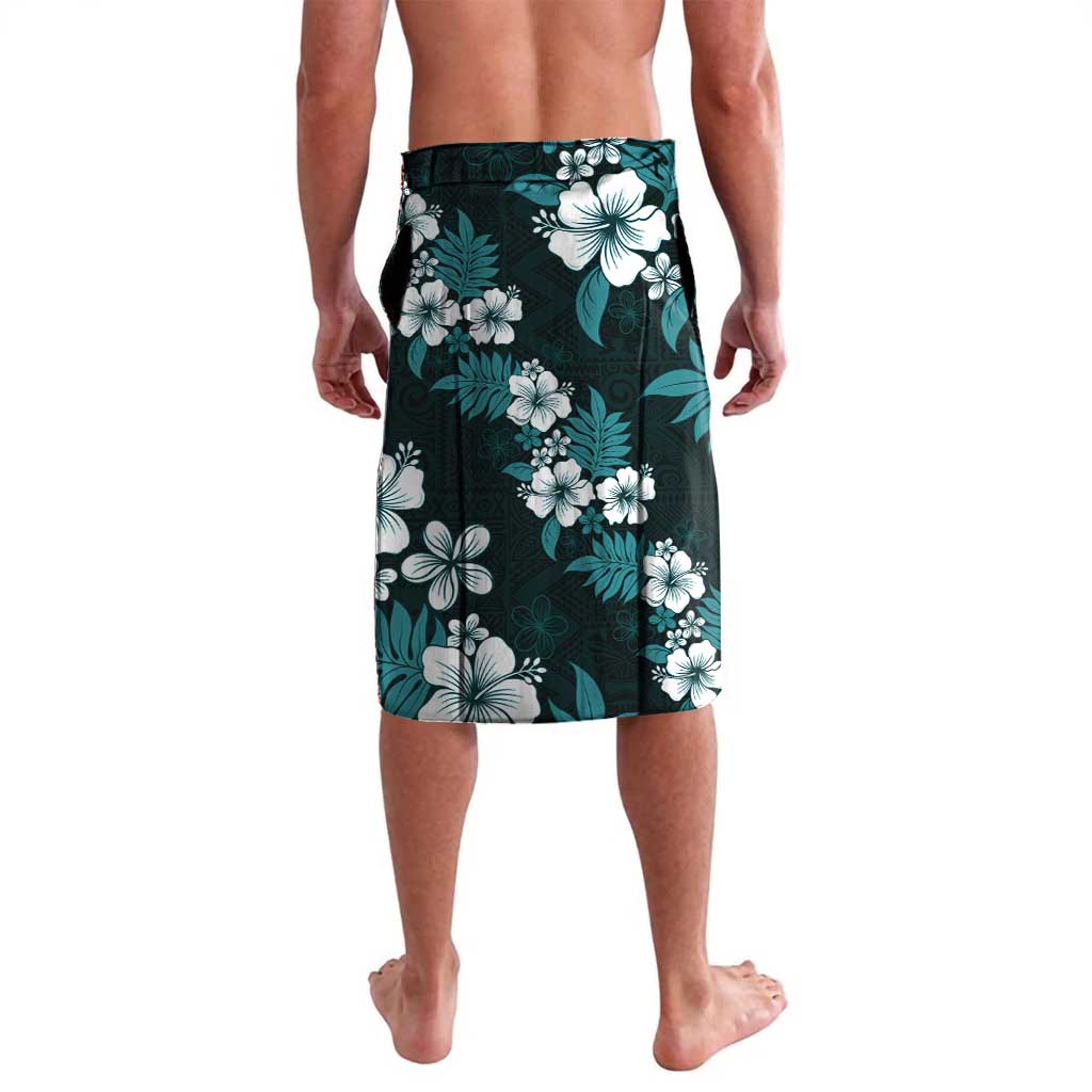 Hawaiian Hibiscus Tribal Floral Teal Lavalava Polynesian Tapa Pattern LT01 - Polynesian Pride