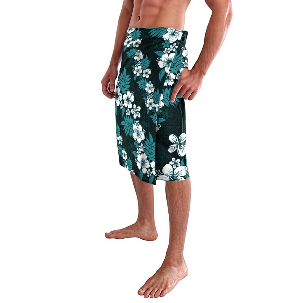 Hawaiian Hibiscus Tribal Floral Teal Lavalava Polynesian Tapa Pattern LT01 - Polynesian Pride
