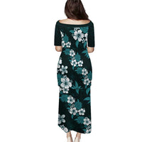 Hawaiian Hibiscus Tribal Floral Teal Puletasi Polynesian Tapa Pattern LT01 - Polynesian Pride