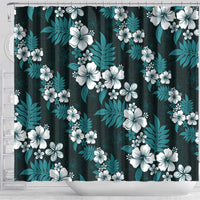 Hawaiian Hibiscus Tribal Floral Teal Shower Curtain Polynesian Tapa Pattern LT01 - Polynesian Pride