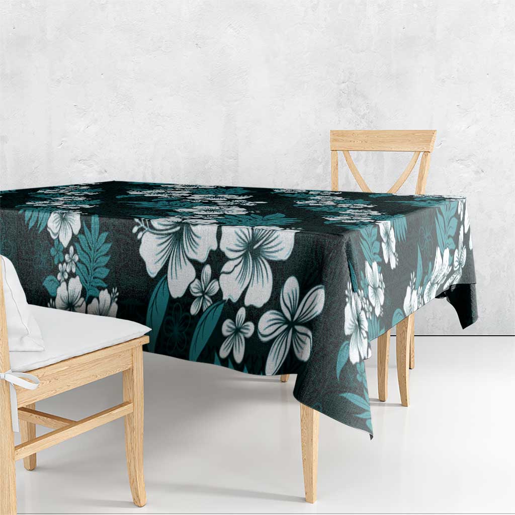 Hawaiian Hibiscus Tribal Floral Teal Tablecloth Polynesian Tapa Pattern LT01 - Polynesian Pride