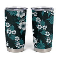 Hawaiian Hibiscus Tribal Floral Teal Tumbler Cup Polynesian Tapa Pattern LT01 Teal - Polynesian Pride