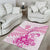 Personalised New Zealand Pink Fern Breast Cancer Area Rug Polynesian Pattern