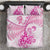 Personalised New Zealand Pink Fern Breast Cancer Bedding Set Polynesian Pattern