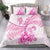 Personalised New Zealand Pink Fern Breast Cancer Bedding Set Polynesian Pattern