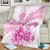 Personalised New Zealand Pink Fern Breast Cancer Blanket Polynesian Pattern