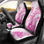 Personalised New Zealand Pink Fern Breast Cancer Car Seat Cover Polynesian Pattern