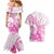 Personalised New Zealand Pink Fern Breast Cancer Couples Matching Mermaid Dress and Hawaiian Shirt Polynesian Pattern