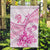 Personalised New Zealand Pink Fern Breast Cancer Garden Flag Polynesian Pattern