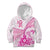 Personalised New Zealand Pink Fern Breast Cancer Kid Hoodie Polynesian Pattern