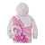 Personalised New Zealand Pink Fern Breast Cancer Kid Hoodie Polynesian Pattern