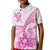 Personalised New Zealand Pink Fern Breast Cancer Kid Polo Shirt Polynesian Pattern