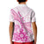 Personalised New Zealand Pink Fern Breast Cancer Kid Polo Shirt Polynesian Pattern