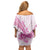 Personalised New Zealand Pink Fern Breast Cancer Off Shoulder Short Dress Polynesian Pattern