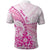 Personalised New Zealand Pink Fern Breast Cancer Polo Shirt Polynesian Pattern