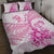 Personalised New Zealand Pink Fern Breast Cancer Quilt Bed Set Polynesian Pattern