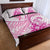 Personalised New Zealand Pink Fern Breast Cancer Quilt Bed Set Polynesian Pattern