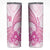 Personalised New Zealand Pink Fern Breast Cancer Skinny Tumbler Polynesian Pattern