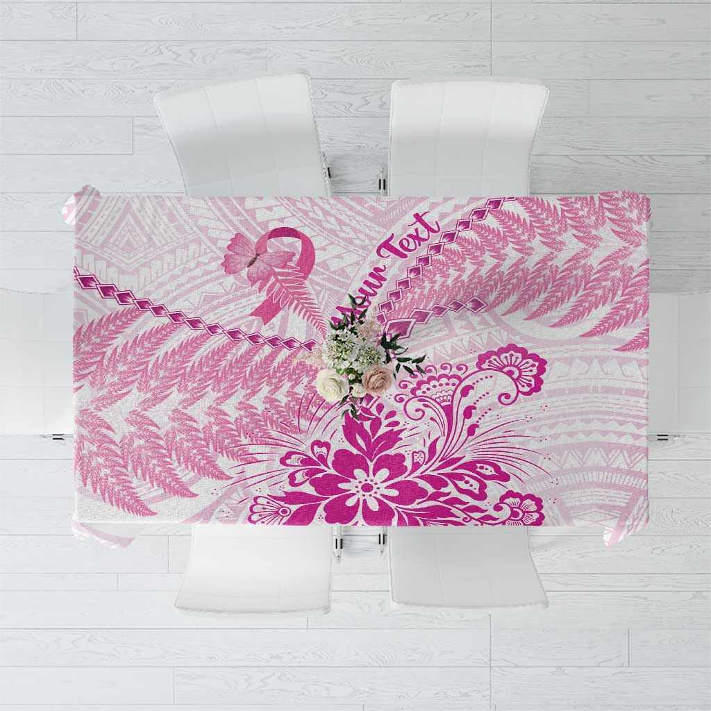Personalised New Zealand Pink Fern Breast Cancer Tablecloth Polynesian Pattern LT01 Pink - Polynesian Pride