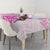 Personalised New Zealand Pink Fern Breast Cancer Tablecloth Polynesian Pattern