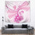 Personalised New Zealand Pink Fern Breast Cancer Tapestry Polynesian Pattern