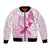 Personalised Aotearoa Breast Cancer Bomber Jacket New Zealand Maori Pattern