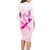 Personalised Aotearoa Breast Cancer Family Matching Long Sleeve Bodycon Dress and Hawaiian Shirt New Zealand Maori Pattern