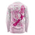 Personalised Aotearoa Breast Cancer Long Sleeve Shirt New Zealand Maori Pattern