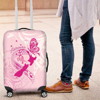 Personalised Aotearoa Breast Cancer Luggage Cover New Zealand Maori Pattern LT01 Pink - Polynesian Pride