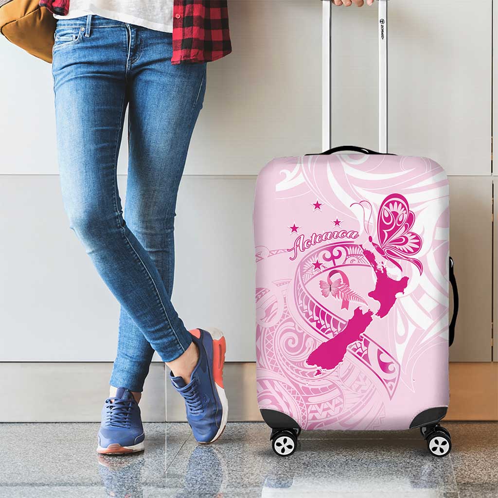 Personalised Aotearoa Breast Cancer Luggage Cover New Zealand Maori Pattern LT01 - Polynesian Pride