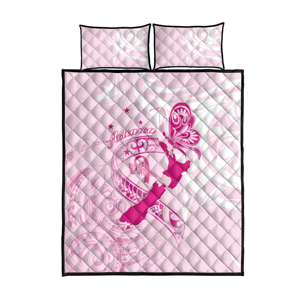 Personalised Aotearoa Breast Cancer Quilt Bed Set New Zealand Maori Pattern LT01 - Polynesian Pride
