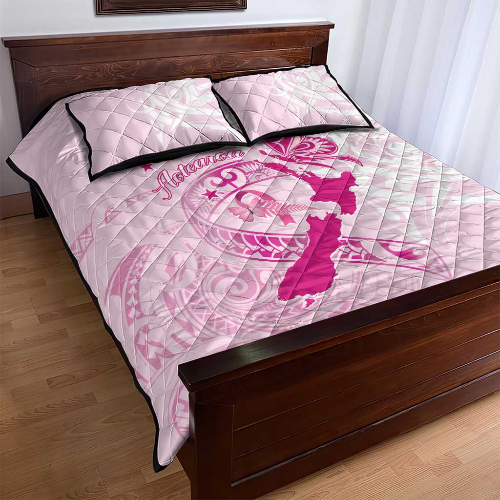 Personalised Aotearoa Breast Cancer Quilt Bed Set New Zealand Maori Pattern LT01 - Polynesian Pride