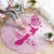 Personalised Aotearoa Breast Cancer Round Carpet New Zealand Maori Pattern