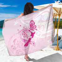 Personalised Aotearoa Breast Cancer Sarong New Zealand Maori Pattern LT01 One Size 44 x 66 inches Pink - Polynesian Pride