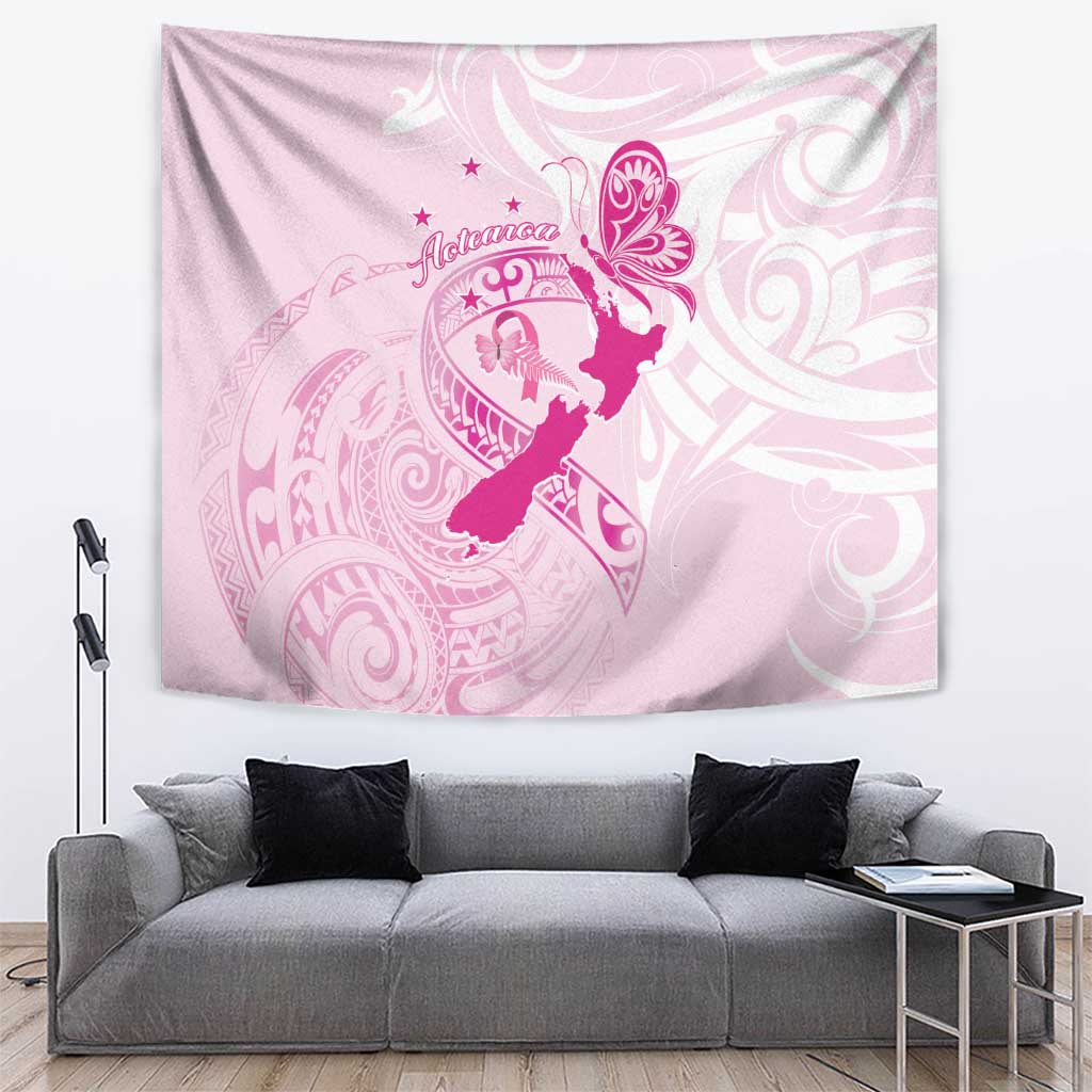 Personalised Aotearoa Breast Cancer Tapestry New Zealand Maori Pattern LT01 Pink - Polynesian Pride
