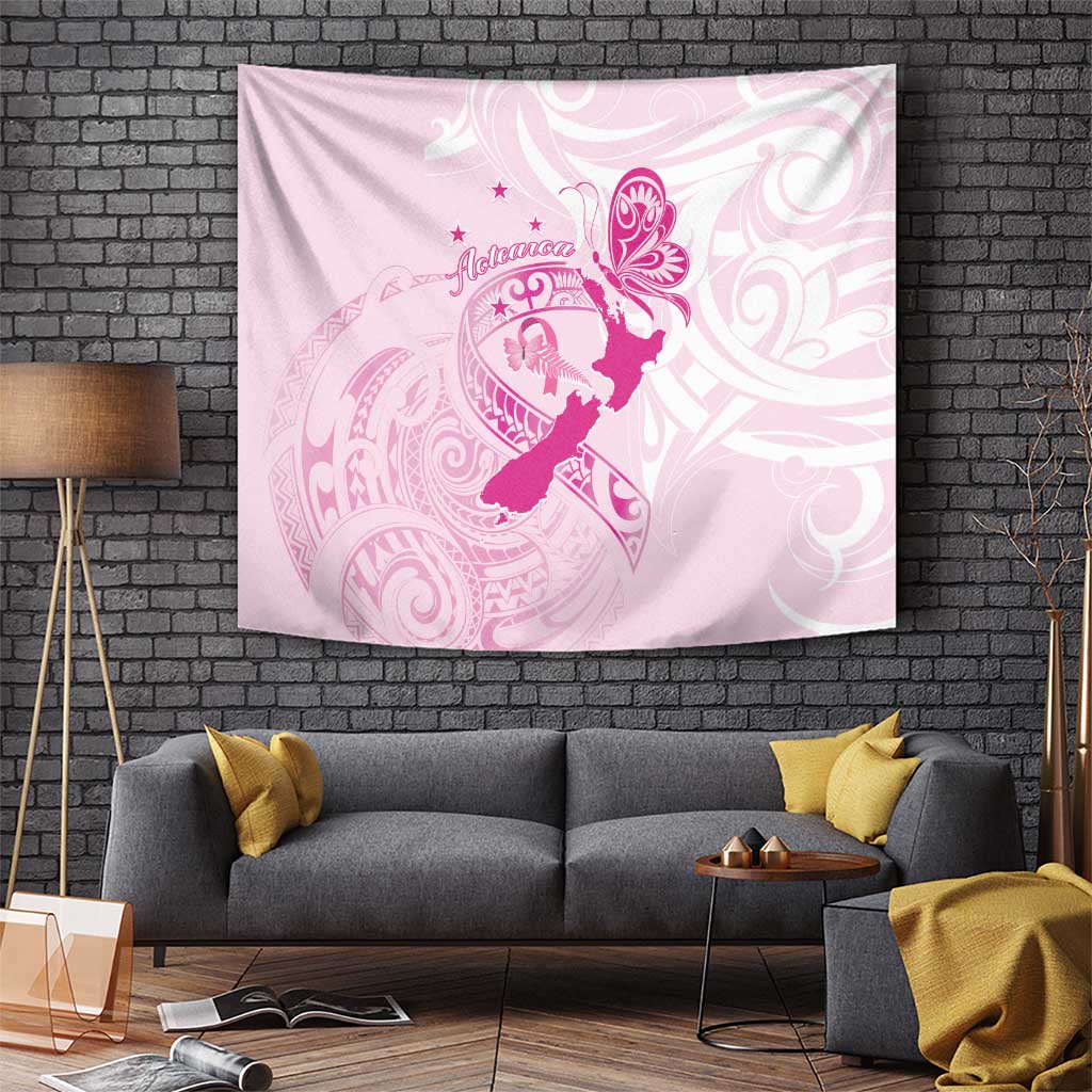 Personalised Aotearoa Breast Cancer Tapestry New Zealand Maori Pattern LT01 - Polynesian Pride