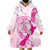 Personalised Aotearoa Breast Cancer Wearable Blanket Hoodie New Zealand Maori Pattern