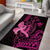 Hawaii Breast Cancer Area Rug Girl Floral Kakau Pattern