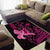 Hawaii Breast Cancer Area Rug Girl Floral Kakau Pattern