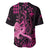 Hawaii Breast Cancer Baseball Jersey Girl Floral Kakau Pattern